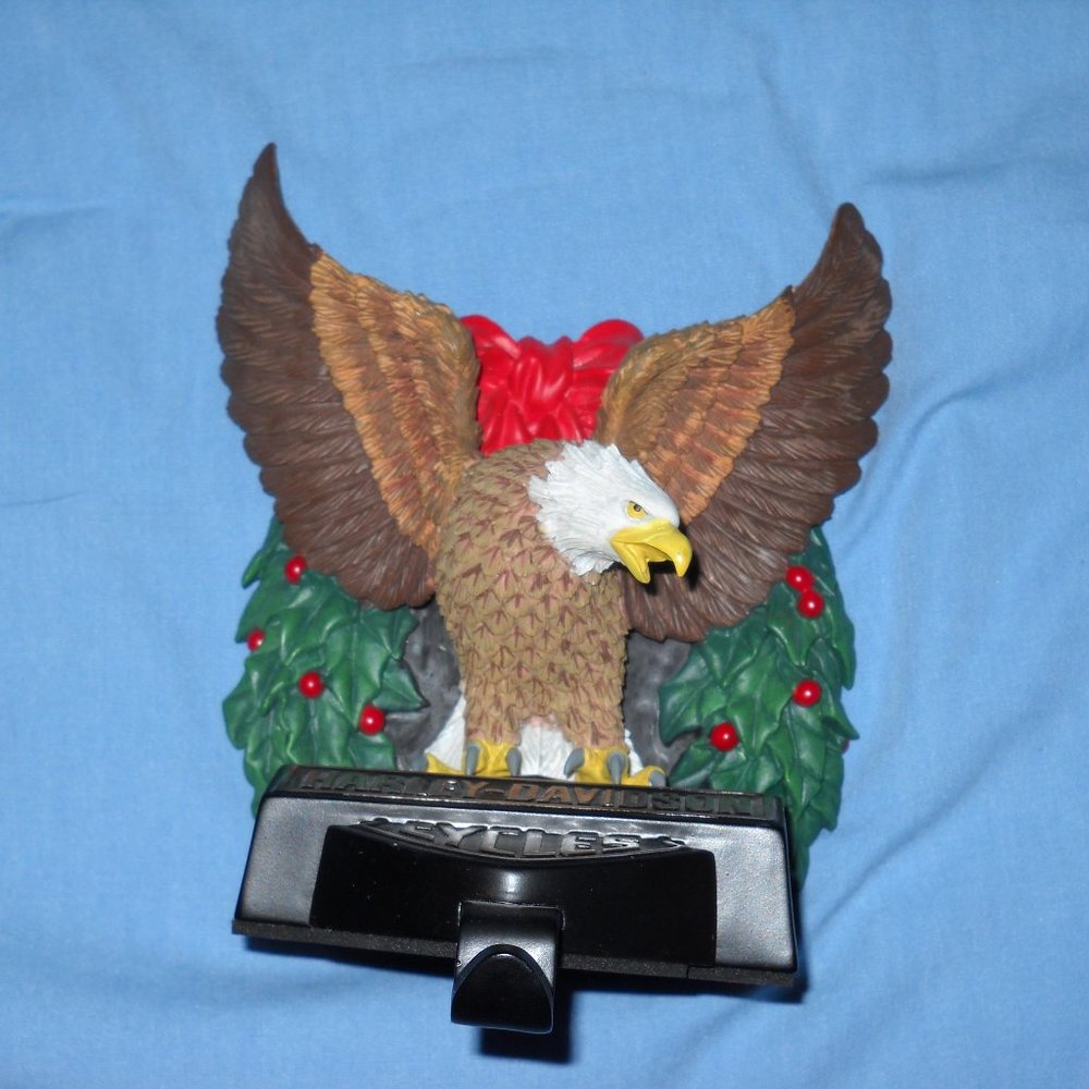 VINTAGE 2000 Harley-Davidson Christmas Stocking Holder Eagle with Star MIB  Only